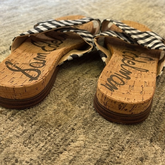 Sam Edelman Checkered Slide Sandals - women’s 8 - black and white - Picture 4 of 7